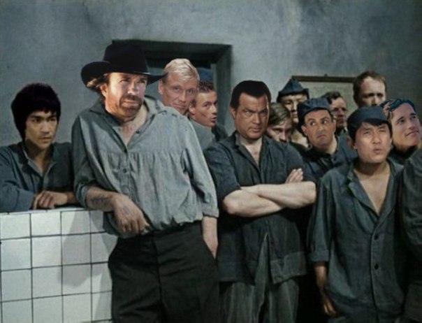 604x462, 49 Kb / джентльмены удачи, неудержимые, чак норрис, стивен сигал, брюс ли, дольф лундгрен, джеки чан, Арнольд Шварценеггер, сильвестр сталлоне