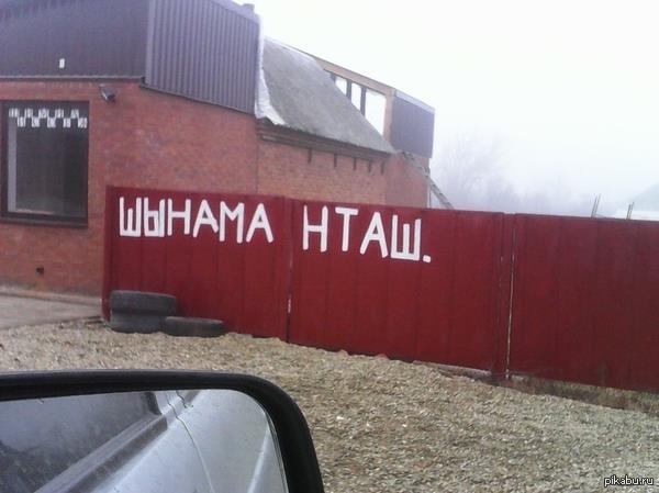 600x449, 33 Kb / забор, надпись, шиномонтаж, неграмотность