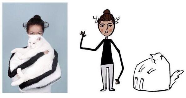 598x317, 19 Kb / кот, свитер, девушка, тян, реконструкция, обнимашки, руки