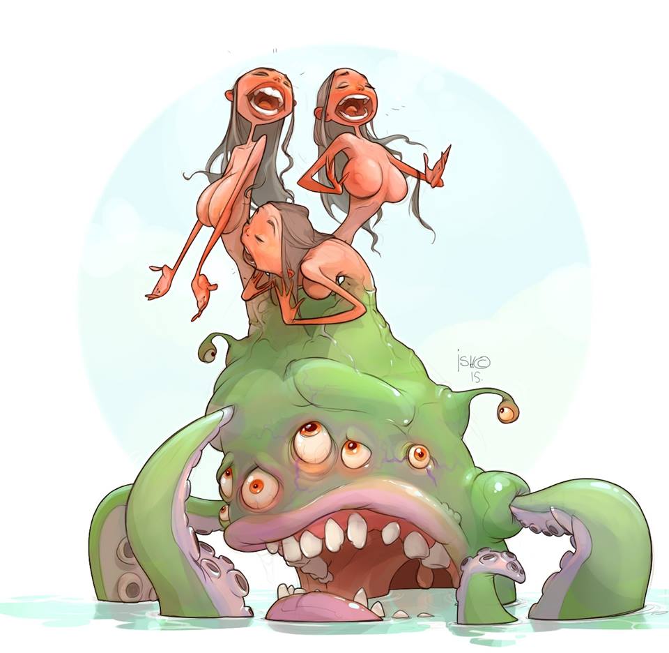 960x936, 76 Kb / сирены, уши, чудовище, Ишмаев, Сергей