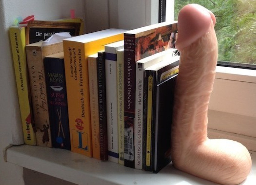 850x616, 143 Kb / Хуй, книги, окно, подоконник