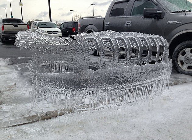 630x460, 120 Kb / лёд, бампер, машина