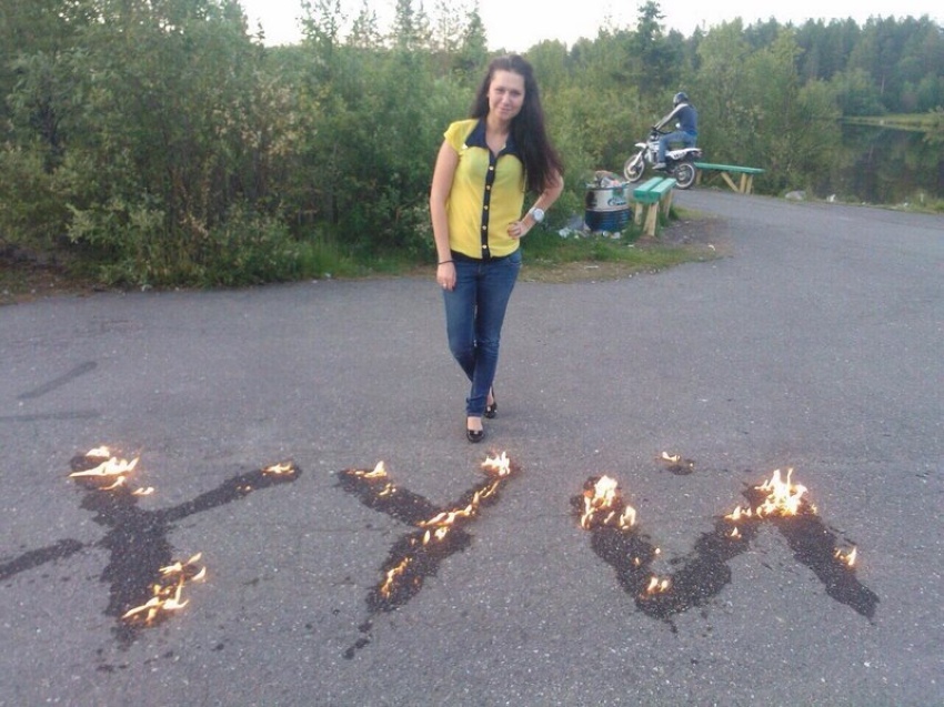 850x637, 218 Kb / хуй, бензин, асфальт, огонь, женщина, необъяснимое