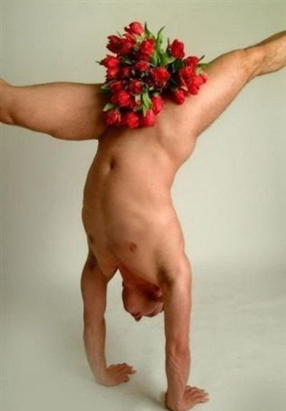 418x600, 38 Kb / мужик, букет, розы