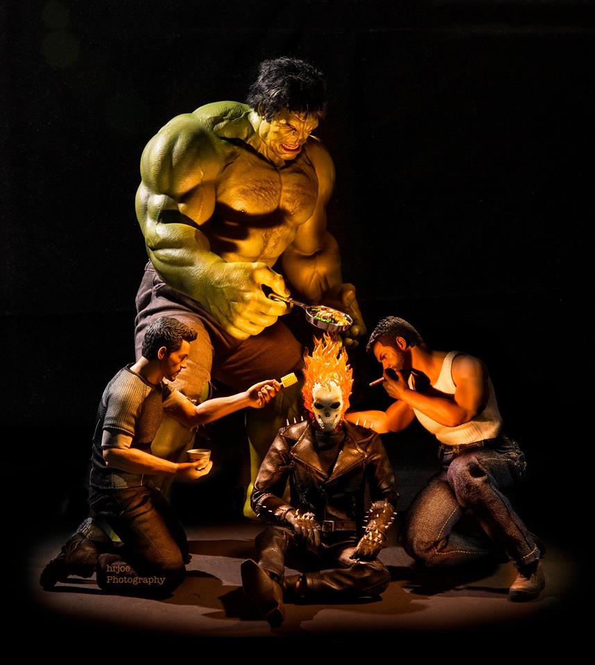 858x960, 83 Kb / супер герои, халк, призрачный гонщик, росомаха, Тони Старк