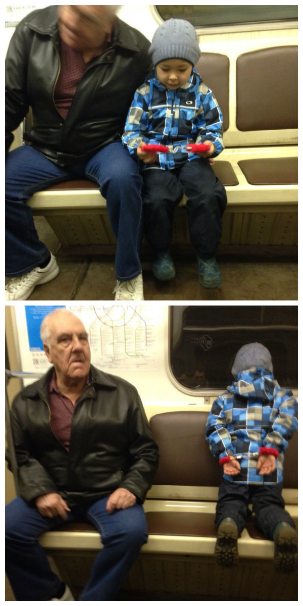 600x1200, 135 Kb / метро, вагон, дед, внук, наручники