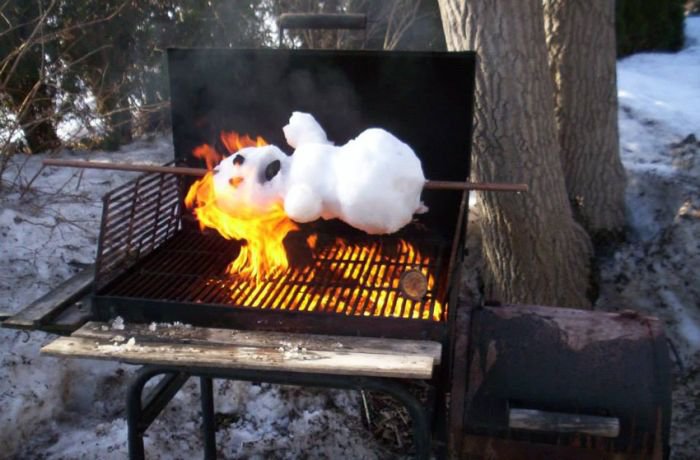 700x460, 61 Kb / мангал, снеговик, огонь