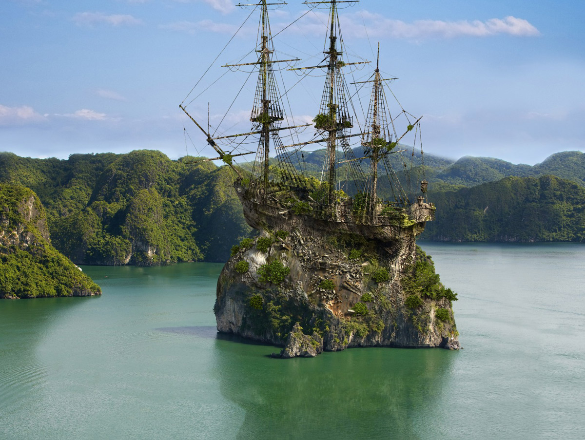 1200x903, 340 Kb / вода, зелень, чёрная жемчужина, бухта