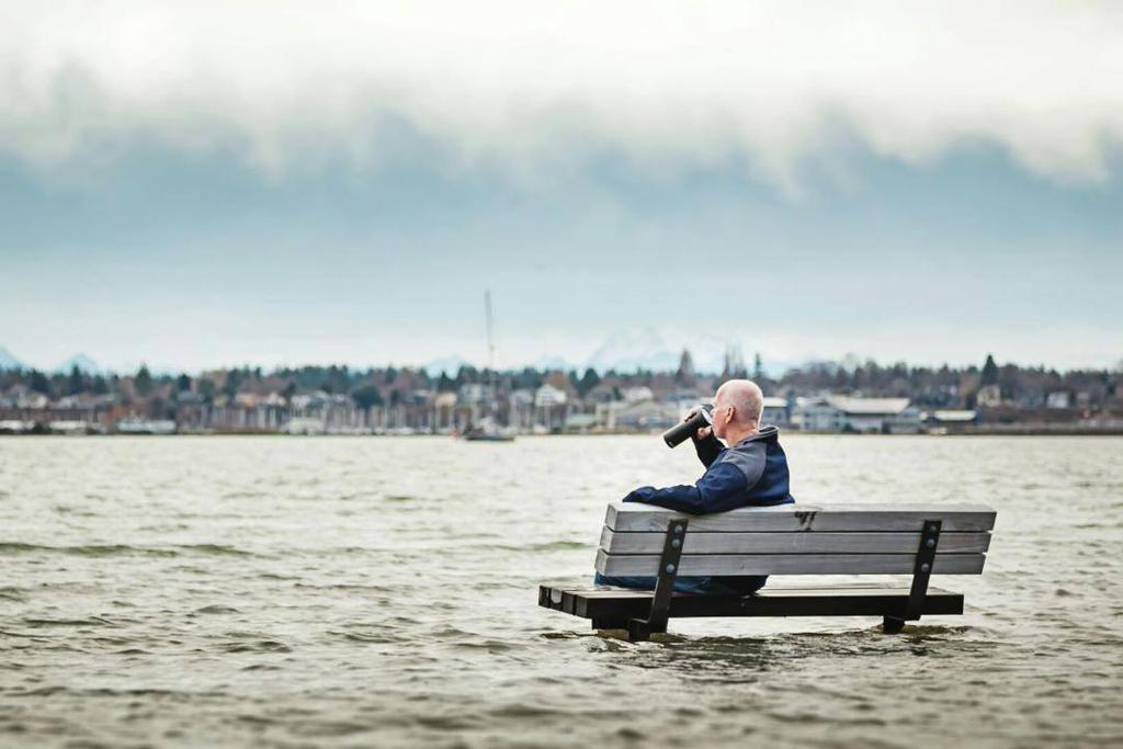 1024x683, 66 Kb / скамейка, потоп, мужик, кофе, Bellingham