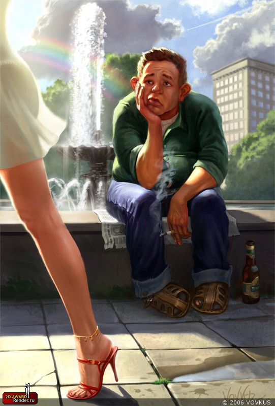 541x800, 94 Kb / фонтан, каблук, нога, грусть, рисунок