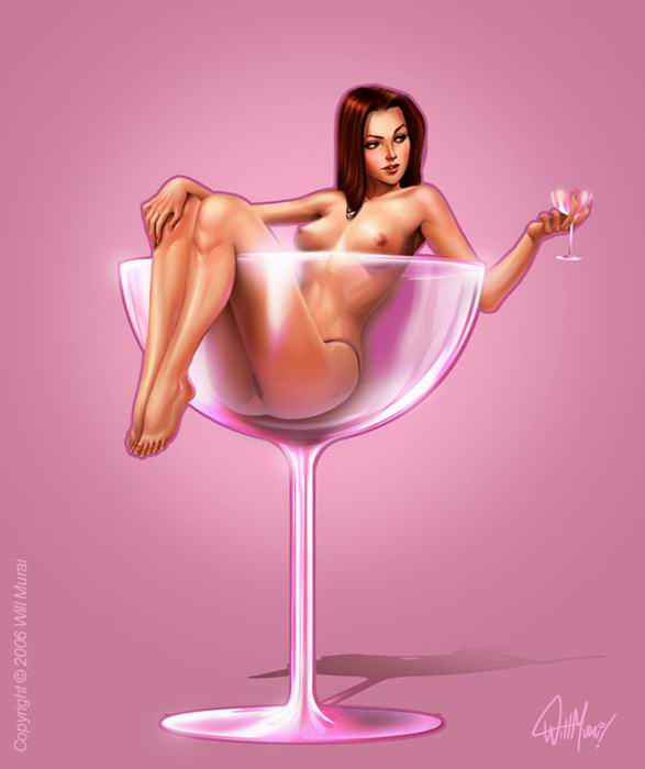 587x700, 24 Kb / мартинка, бокал, рисунок