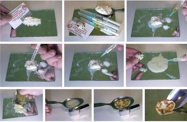 604x395, 60 Kb / кокаин, технология, блин, зеркало, ложка, шприц, мука, яйцо, зажигалка