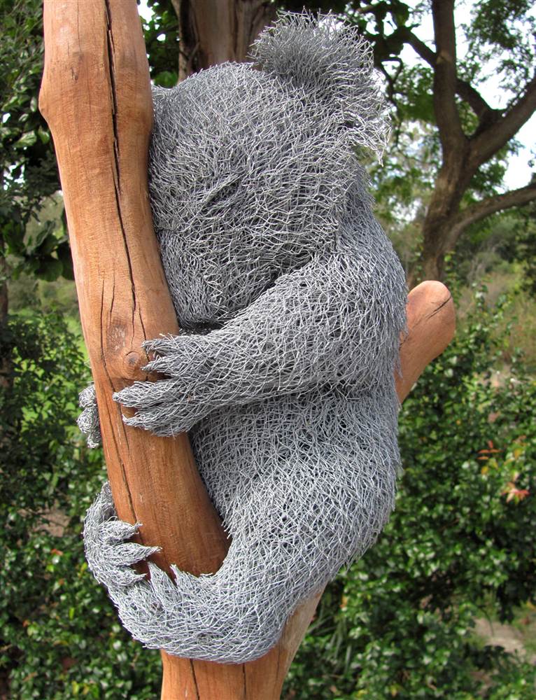 766x1000, 177 Kb / коала, проволока, дерево