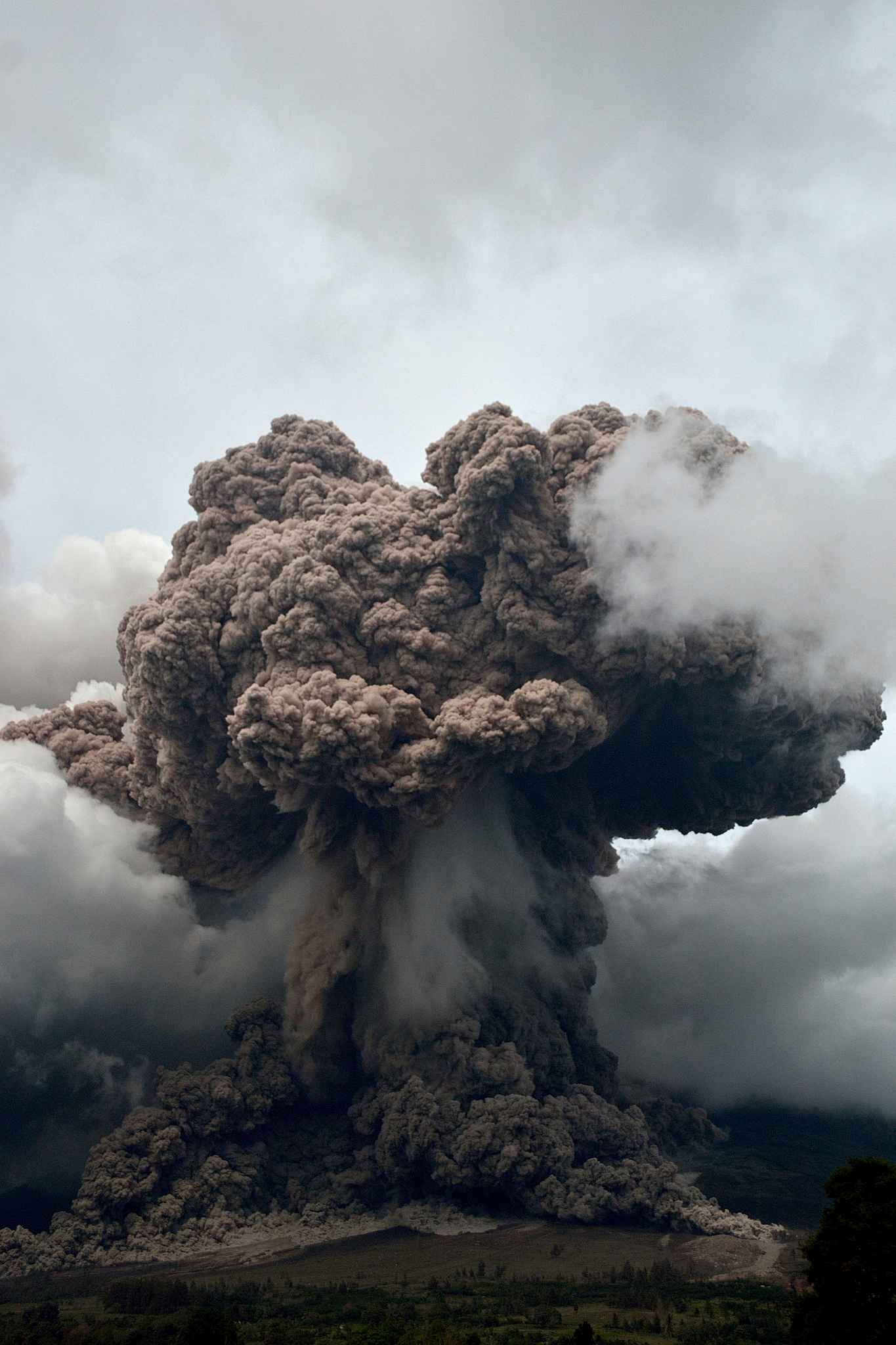 1365x2048, 123 Kb / вулкан, извержение, дым, пепел, Индонезия, Синабунг