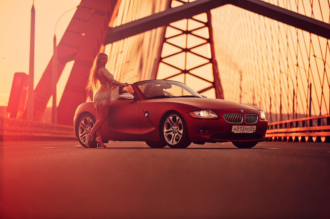 1280x853, 184 Kb / bmw z4, новосибирск, мост, утро, девушка