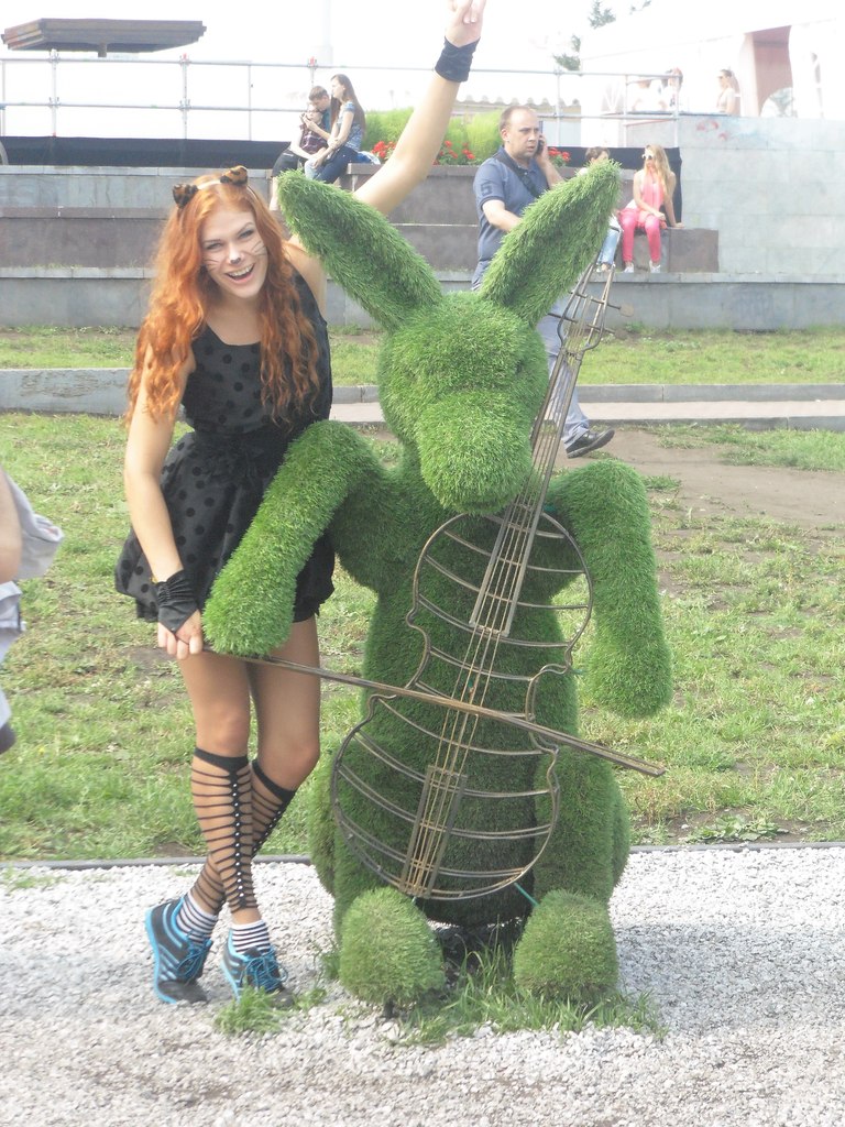 768x1024, 232 Kb / рыжая, заяц, скрипка, виолончель, осёл