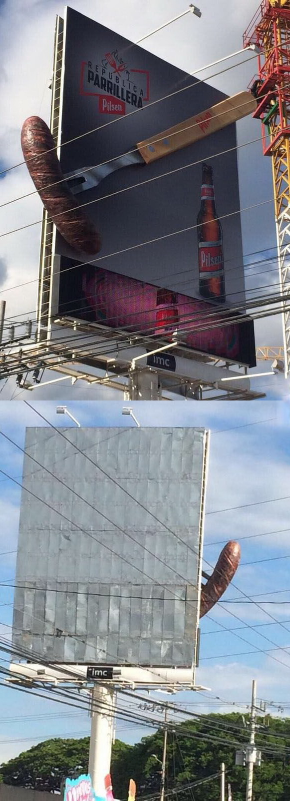 581x1600, 291 Kb / реклама, пиво, сосиска, вилка, стенд, колбаса