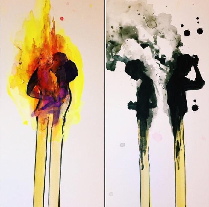 698x690, 49 Kb / чувства, спички, мужчина, женщина, огонь