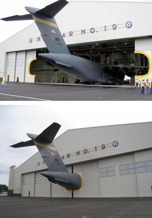 500x715, 48 Kb / Самолёт, ангар, хвост