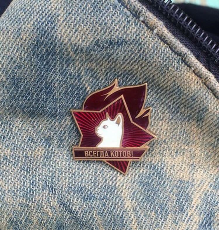 750x788, 158 Kb / всегда, готов, котов, пионерский значок, кот