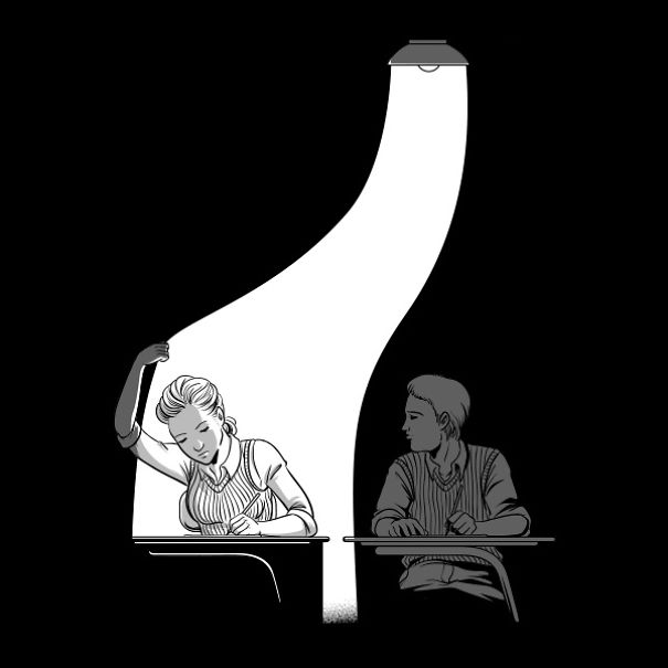 605x605, 47 Kb / свет, лампа, ч/б, рисунок