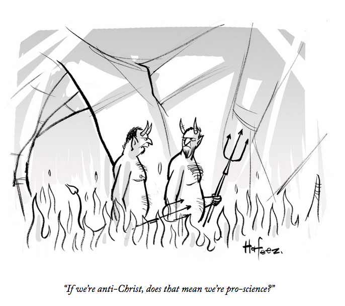 686x608, 288 Kb / карикатура, ад, черти, против, религия, наука