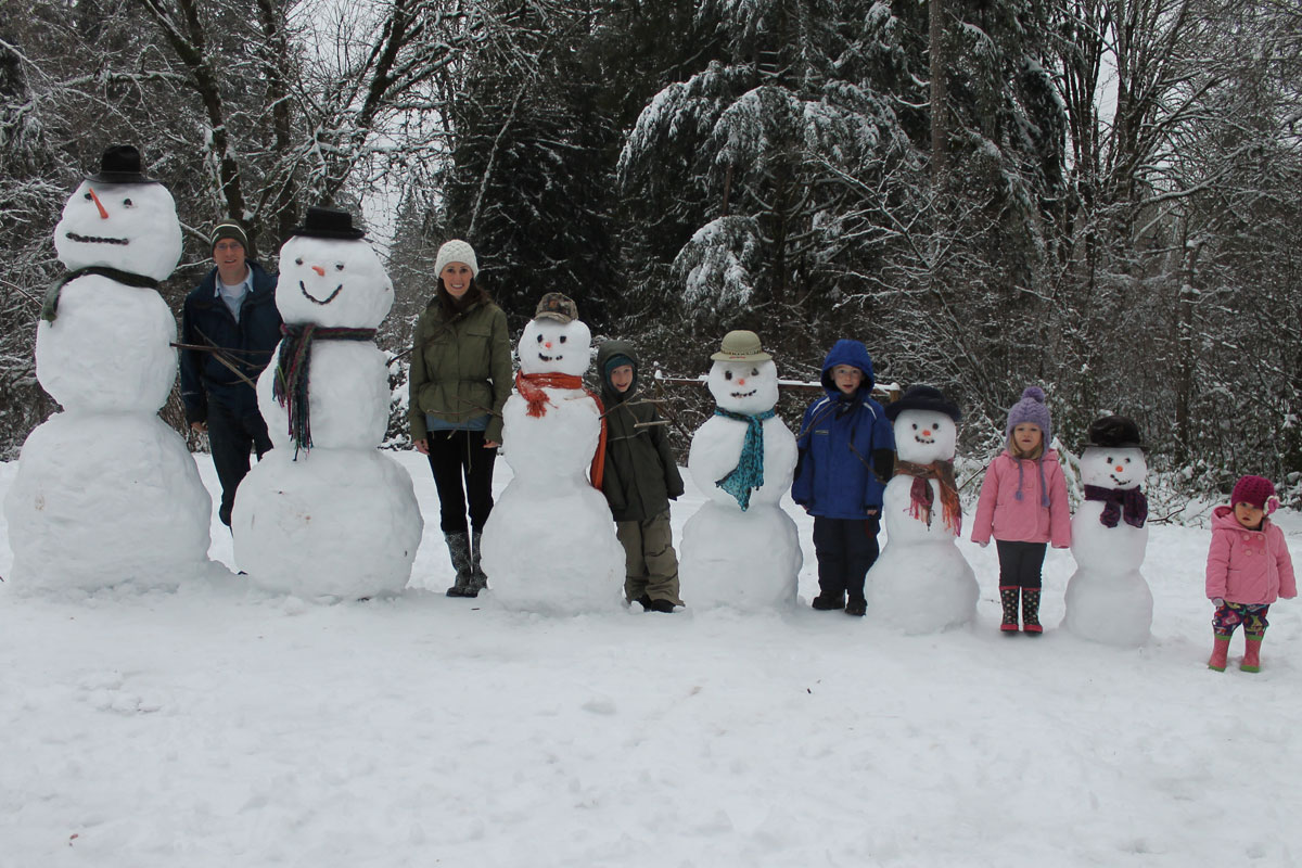 1200x800, 234 Kb / семья, снеговики