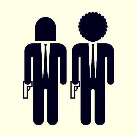 480x480, 19 Kb / Криминальное, Чтиво, негр, Тарантино, пистолеты, галстуки