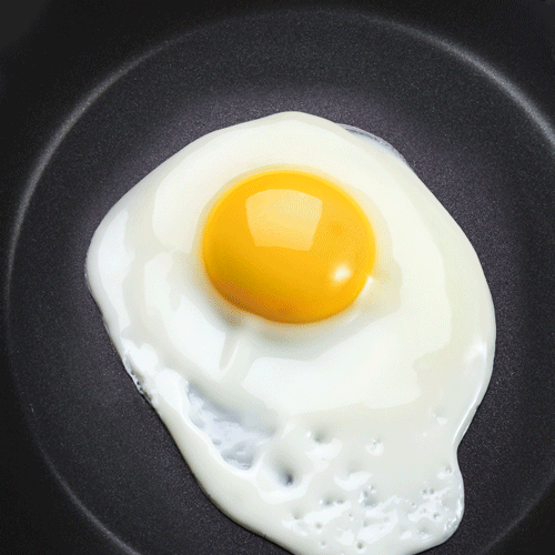 500x500, 219 Kb / ГИФ, Сковорода, яйцо, глазунья