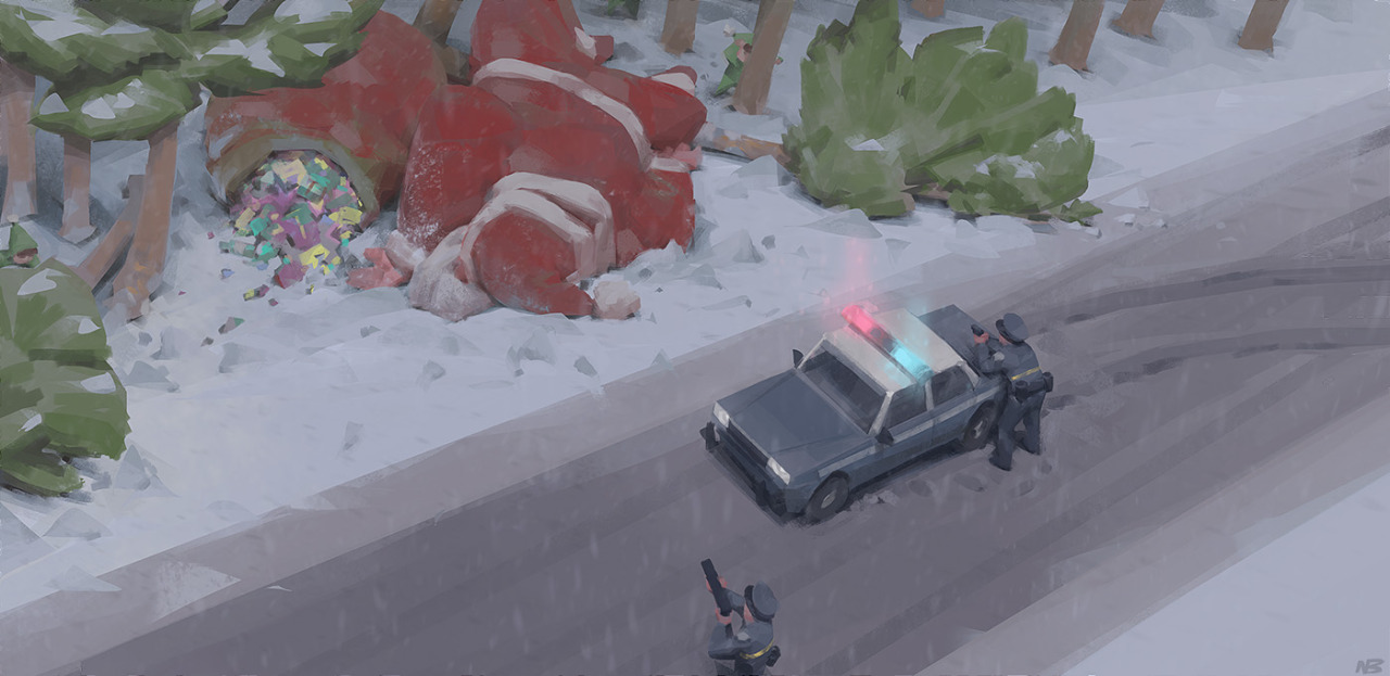 1280x623, 167 Kb / Санта, полицейские, дорога, пистолеты,Нуржан, Беккалиев