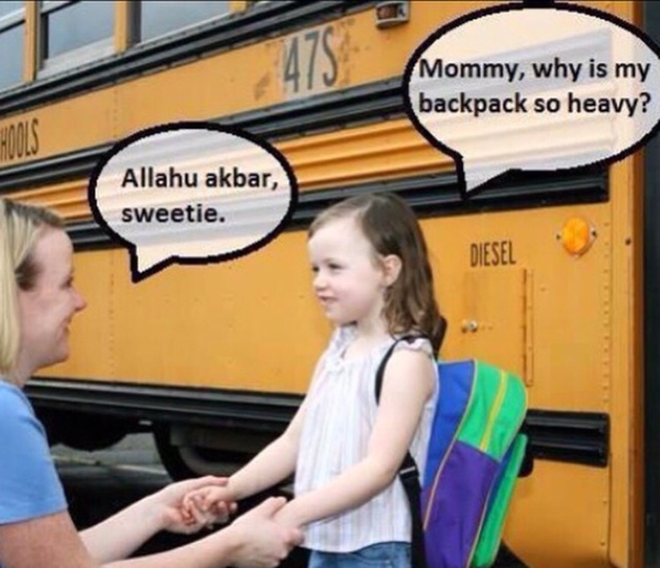 600x516, 104 Kb / мама, дочь, рюкзак, аллах