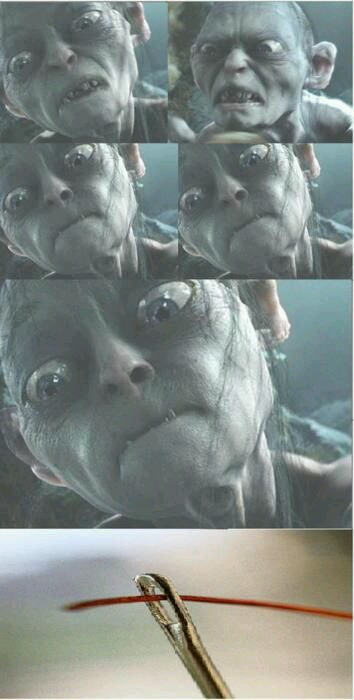 354x700, 48 Kb / иголка, нитка, ушко, Голлум