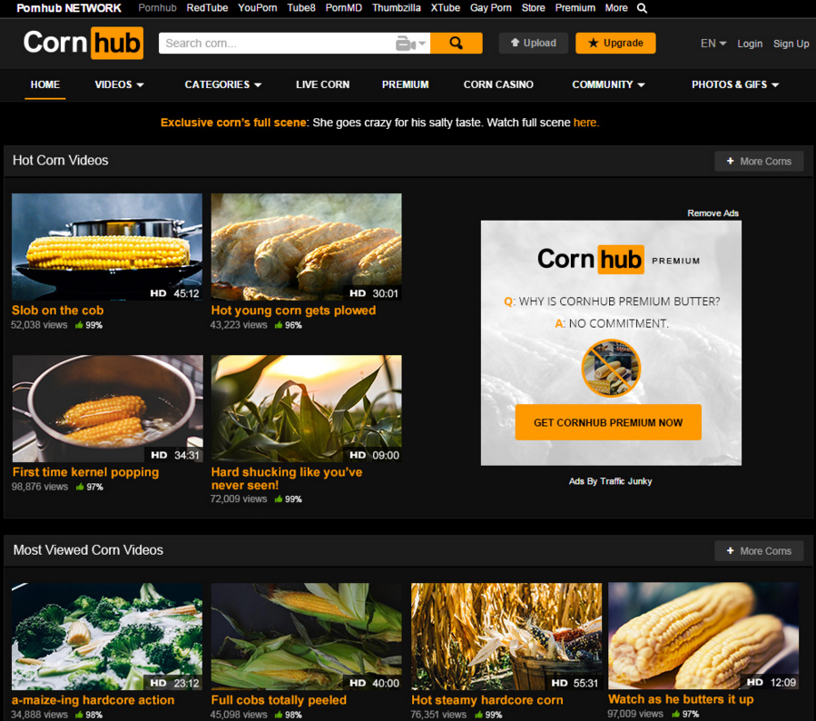 899x794, 353 Kb / PornHuh, CornHub, 1 апреля, розыгрыш, шутка, День дураков, порно, кукуруза, горячее