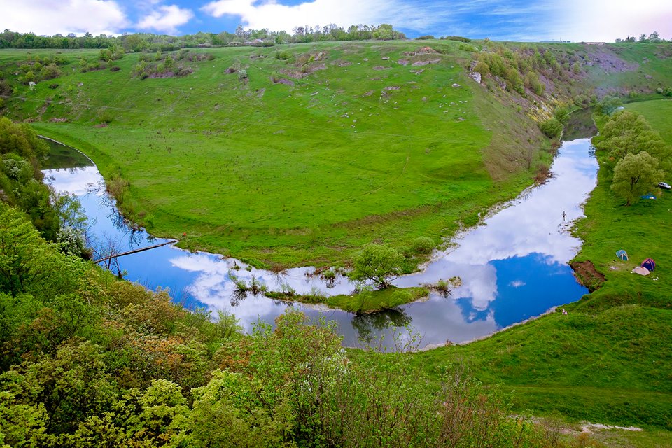 960x640, 196 Kb / река, трава, небо, отражение, облако, Воргол