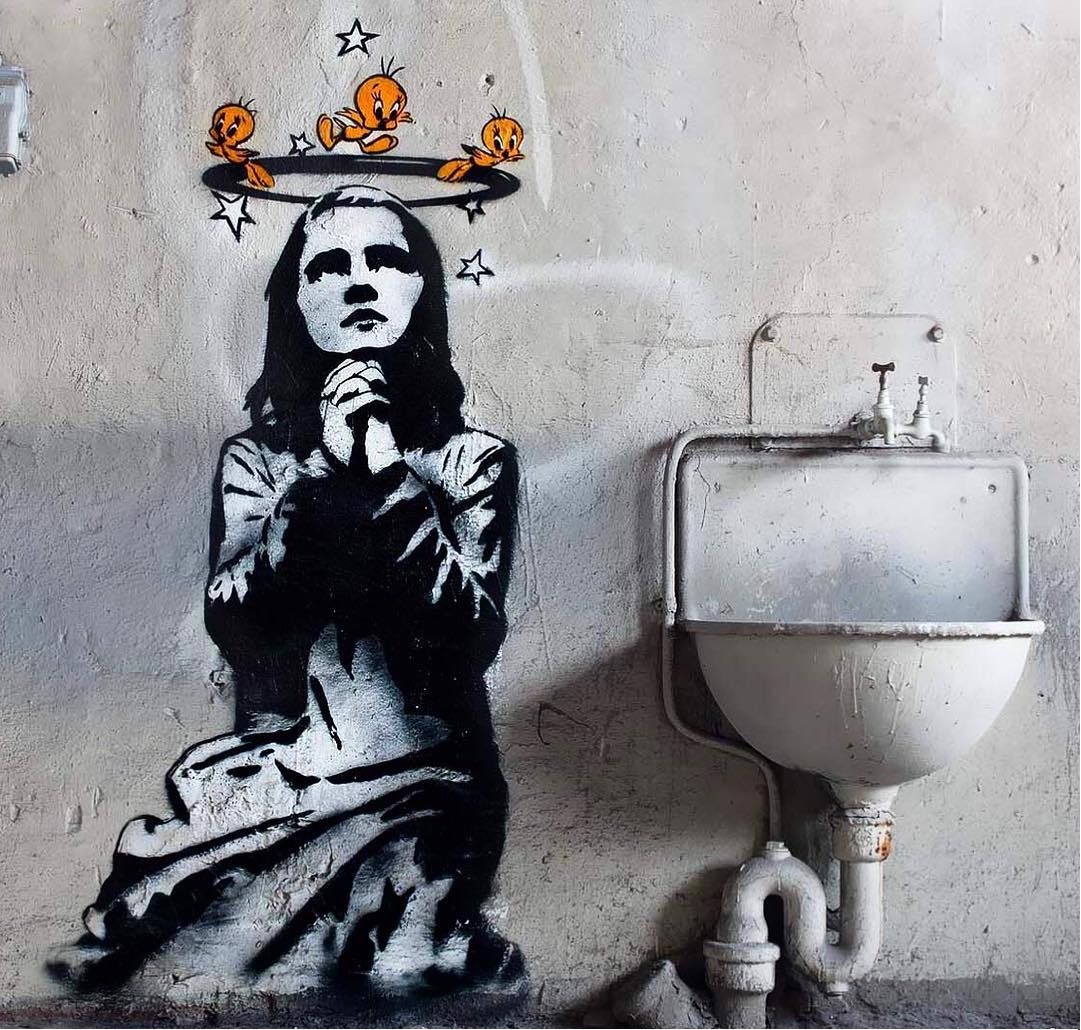 1081x1030, 349 Kb / умывальник, рисунок, молится, птички