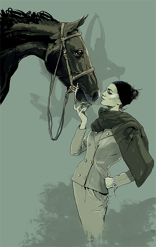 507x800, 210 Kb / лошадь, девушка, платок, костюм, Gavin, McBain