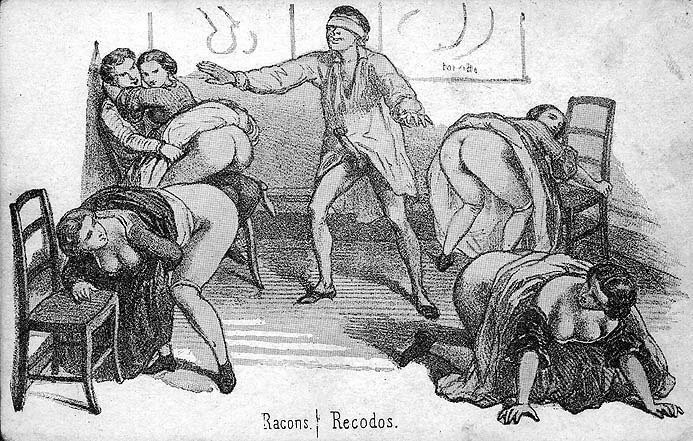 693x441, 138 Kb / ч/б, прятки, попы, оргия, стояк, гравюра