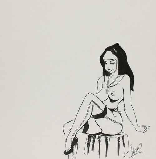 500x510, 49 Kb / монашка, чулки, топлесс