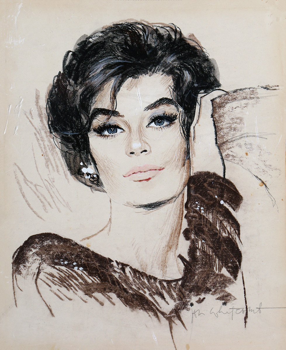 979x1200, 387 Kb / брюнетка, рисунок, портрет