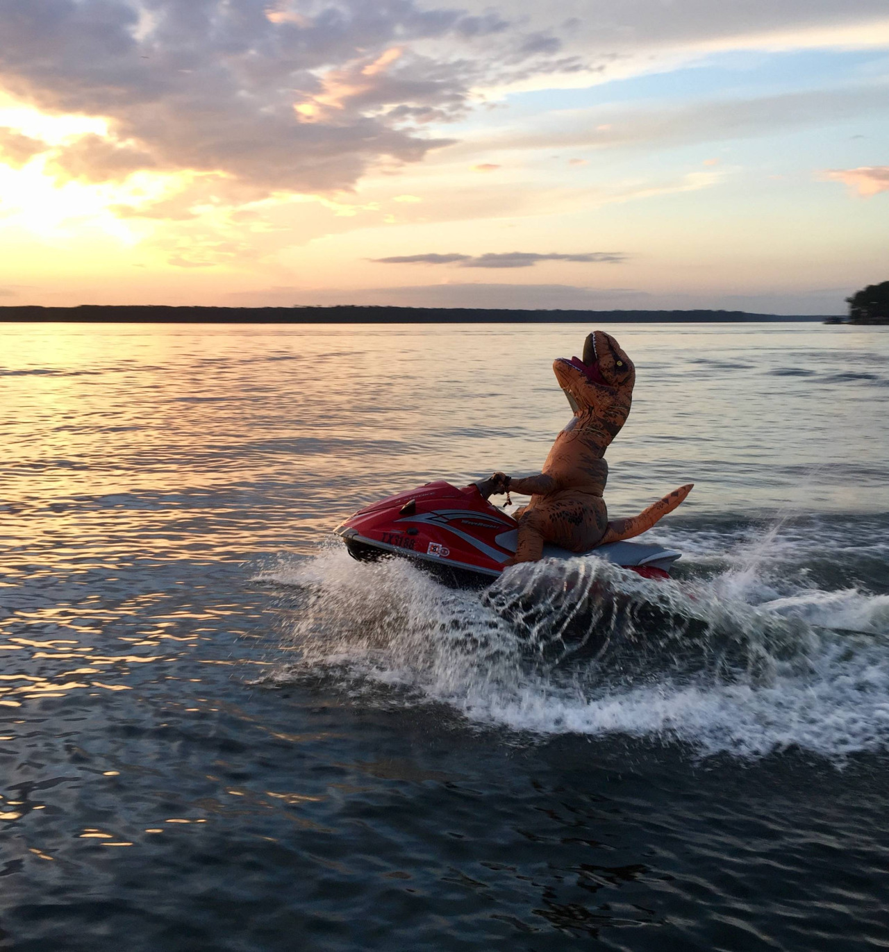 1280x1371, 467 Kb / динозавр, скутер, мотоцикл, брызги