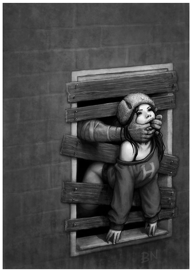 650x919, 76 Kb / окно, свитер, ушанка, стена, доски, секс, шапка, Ben, Newman