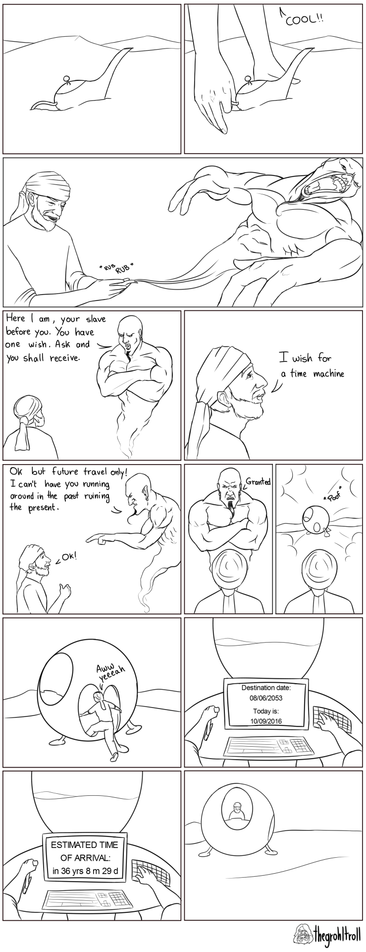 739x1920, 548 Kb / лампа, джин, желания, машина времени, тролль