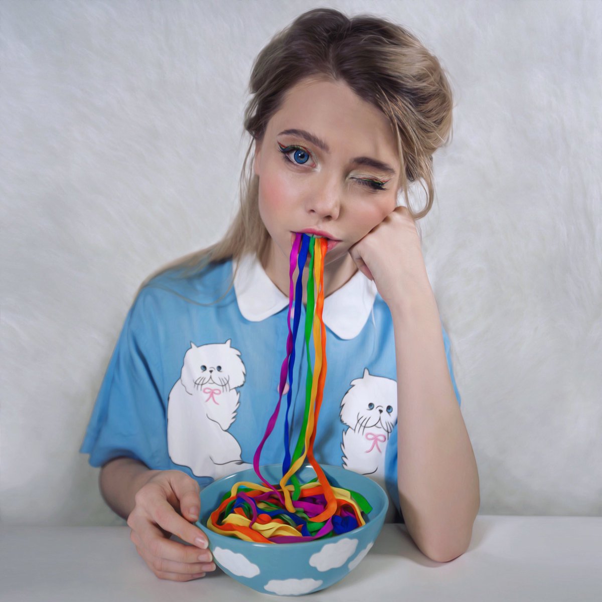 1200x1200, 133 Kb / шнурки, радуга, подмигивает, Лена Шейдлина