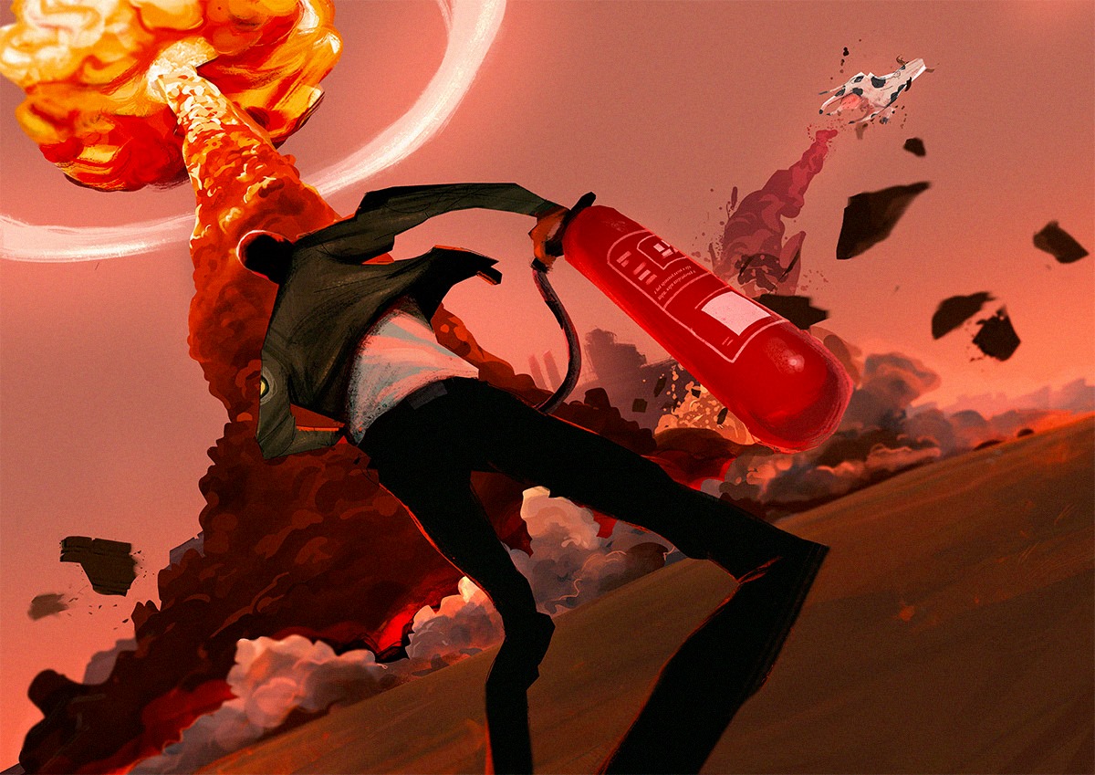 1200x849, 272 Kb / взрыв, огнетушитель