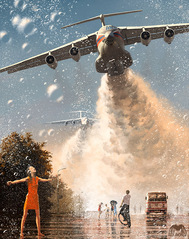 792x1000, 448 Kb / Алекс, Андреев, лето, улицо, полив, Антонов