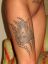 девка, ляжка, тату, леопард
