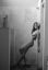 сиськи, голая, душевая, ч/б
