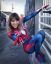 висит, паук, забор, spiderman, граффити, косплей, Ally Teeples