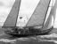 Яхта, парусник, ч/б