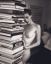 ч/б, книги, голая